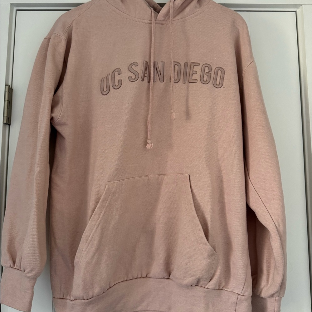 UC San Diego Peach/Pink Hoodie - Classic Embroidered Campus Pullover